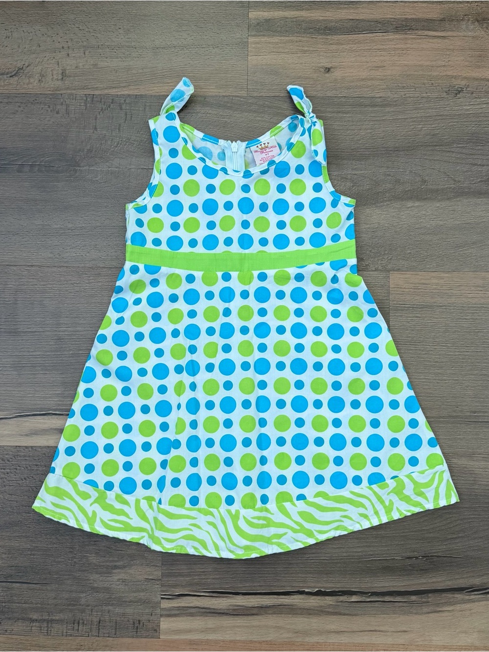 Y2K Beverly Hills Princess Toddler Polka Dot/Zebra Print Summer Dress Size 4T